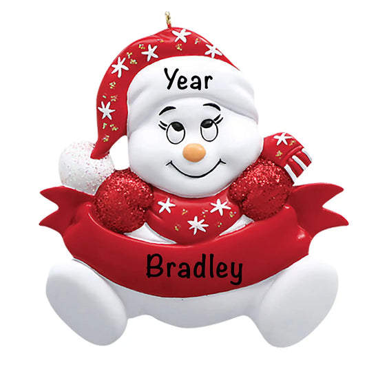 Red Snowbaby Christmas Ornament