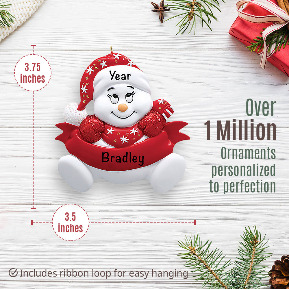 Red Snowbaby Christmas Ornament