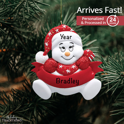 Red Snowbaby Christmas Ornament