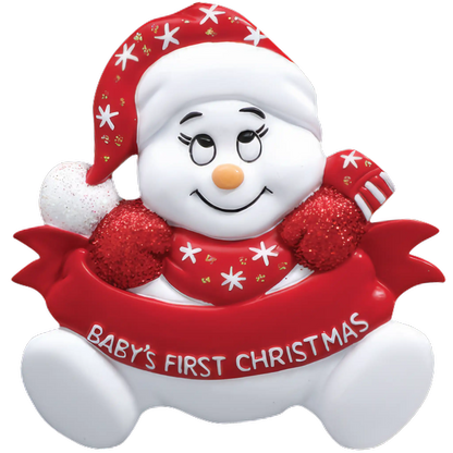 Red Baby's 1st Christmas Snowbaby Christmas Ornaments