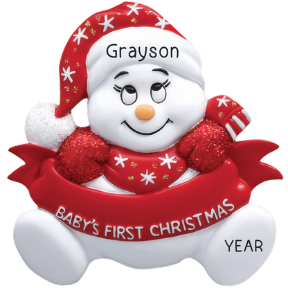 Red Baby's 1st Christmas Snowbaby Christmas Ornaments