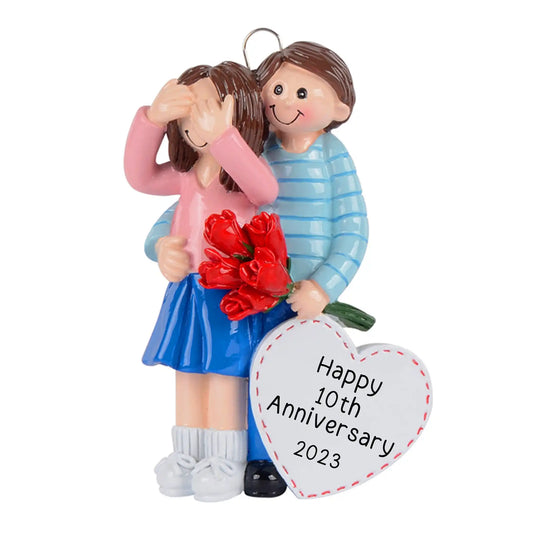 Couple Flower Surprise Christmas Ornament