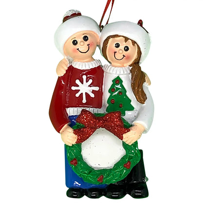 Ugly Sweater Couple Christmas Ornament