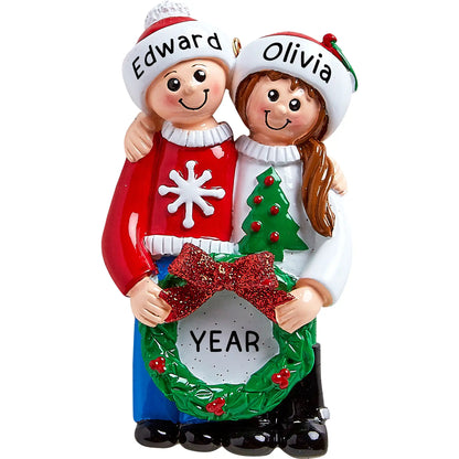 Ugly Sweater Couple Christmas Ornament