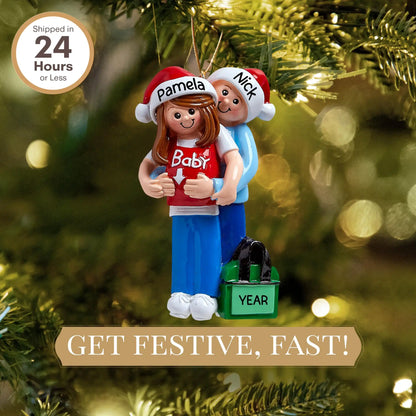 Adorno personalizado para pareja embarazada con pancita