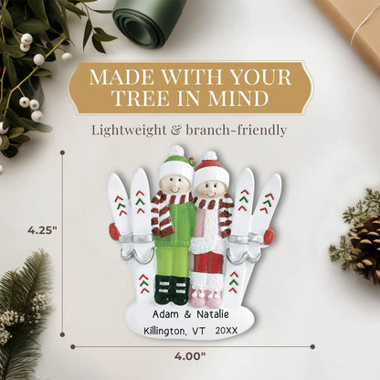 Ski Couple Christmas Ornament