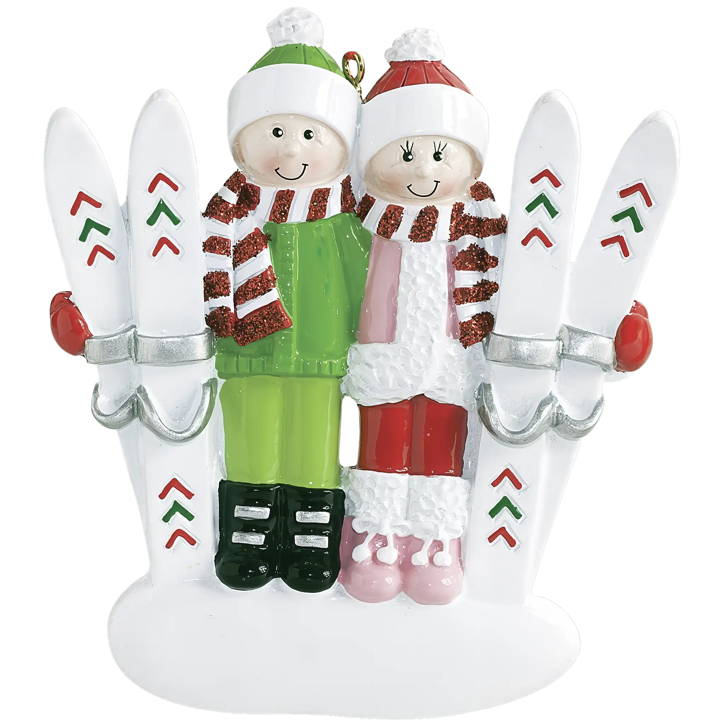 Ski Couple Christmas Ornament