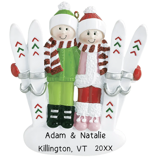 Ski Couple Christmas Ornament