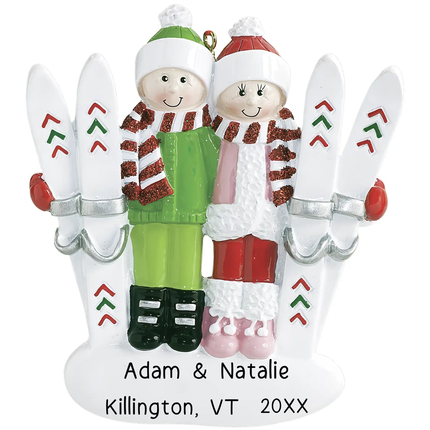 Ski Couple Christmas Ornament