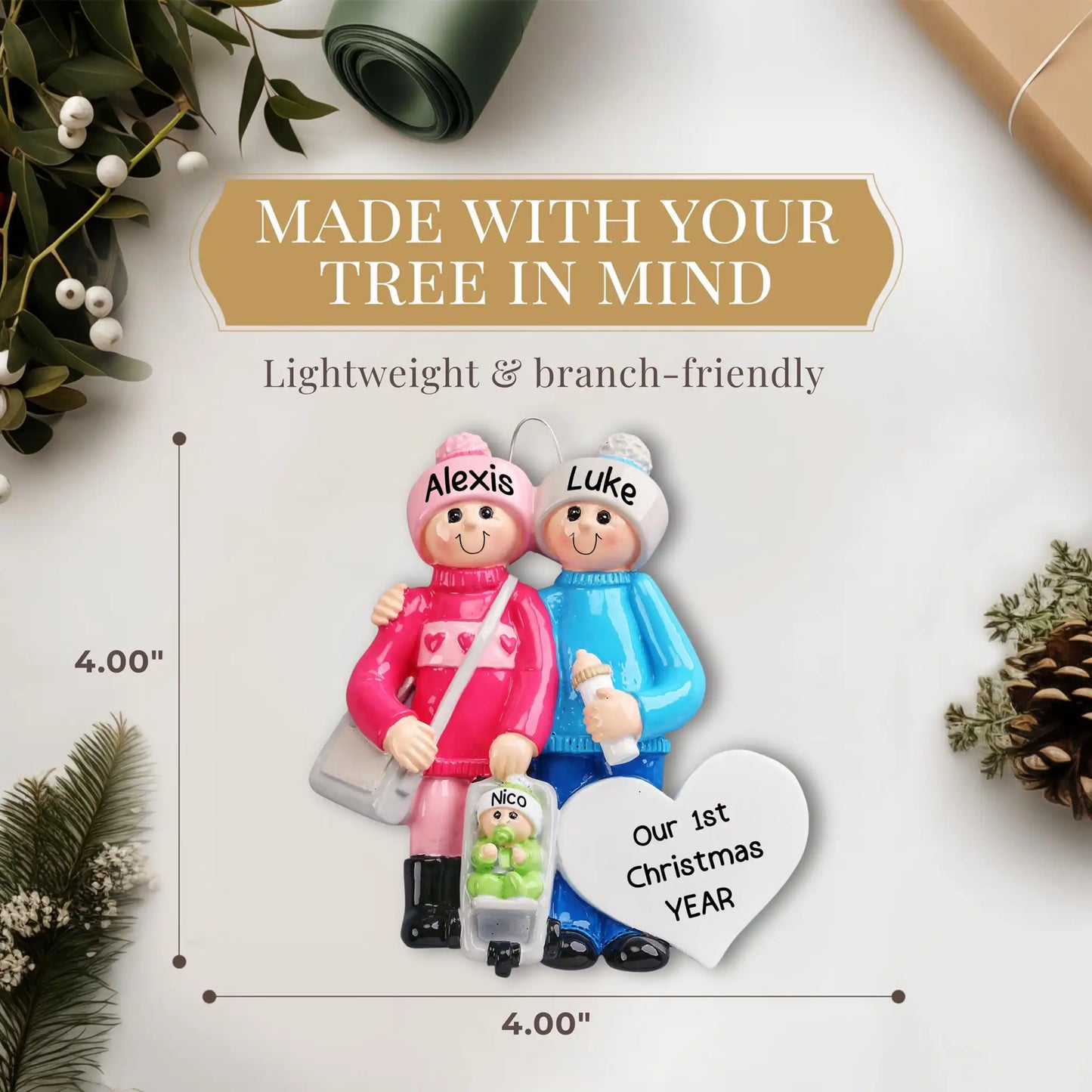 Nuestro nuevo adorno navideño familiar 