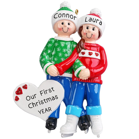 Couple Ice Skating Christmas Ornament