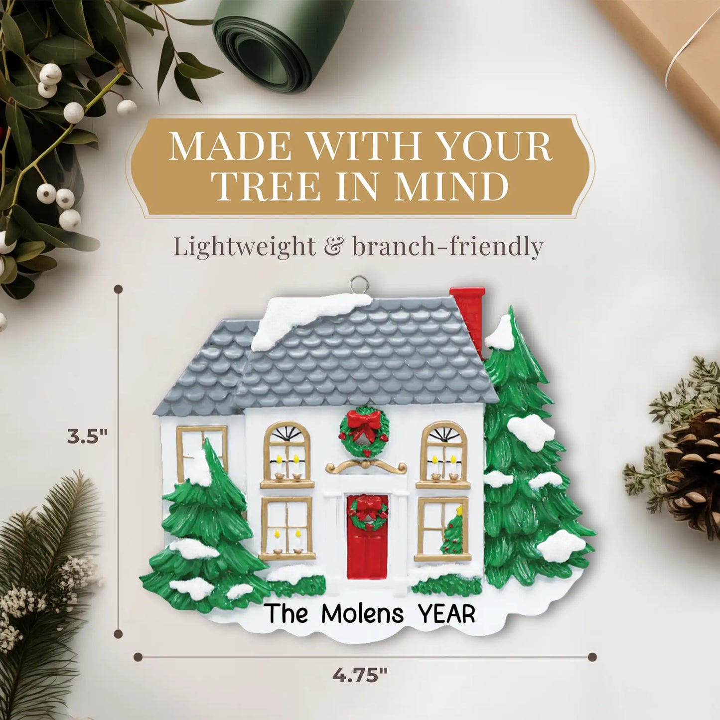 Traditional House Personalized Ornament
