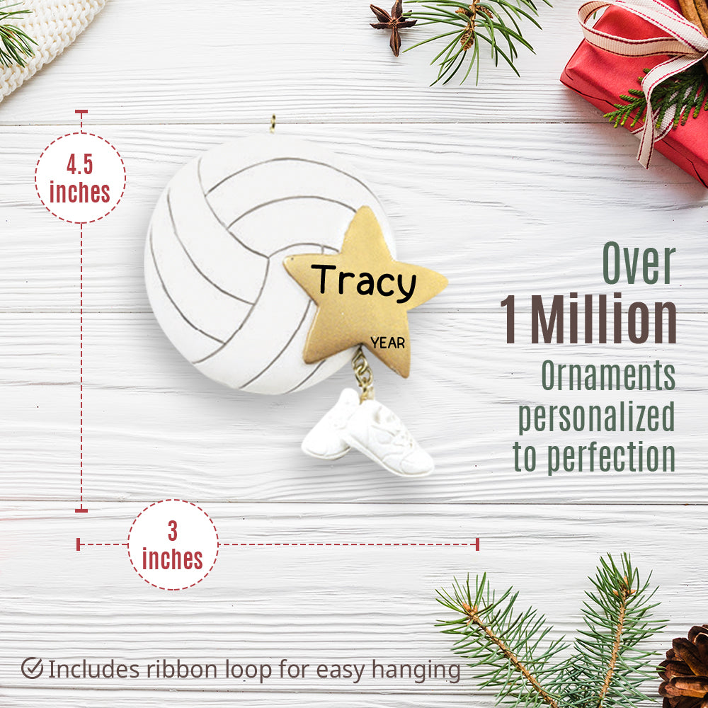 Volleyball Star Christmas Ornament