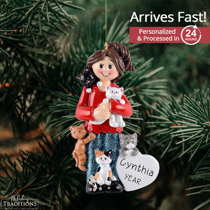 Crazy Cat Lady Christmas Ornament