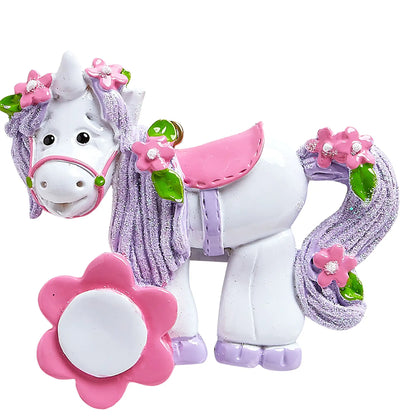 Unicorn Flowers Christmas Ornament