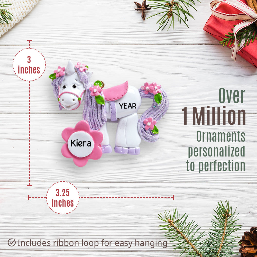 Unicorn Flowers Christmas Ornament