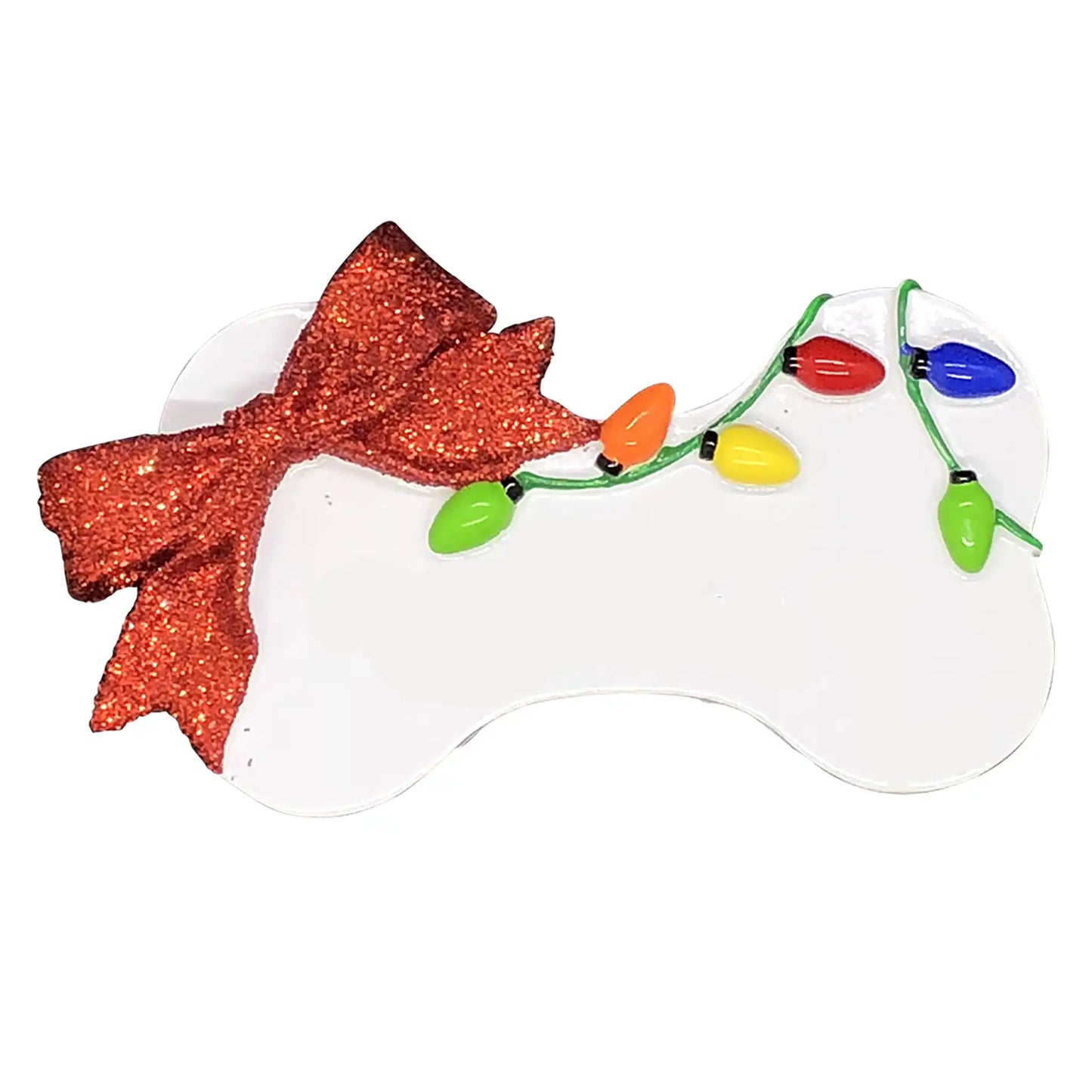 Holiday Lights Dog Bone Gift Christmas Ornament