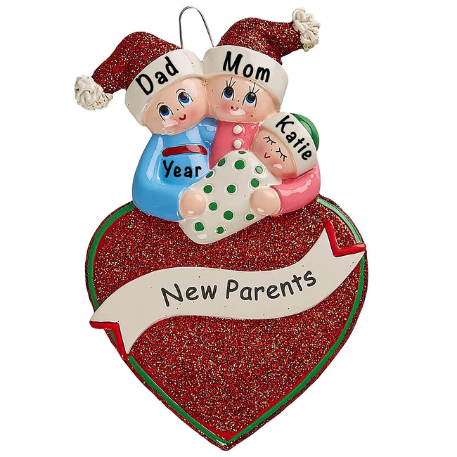 New Parents Personalized Ornament custom keepsake celebrating first year as new parents
