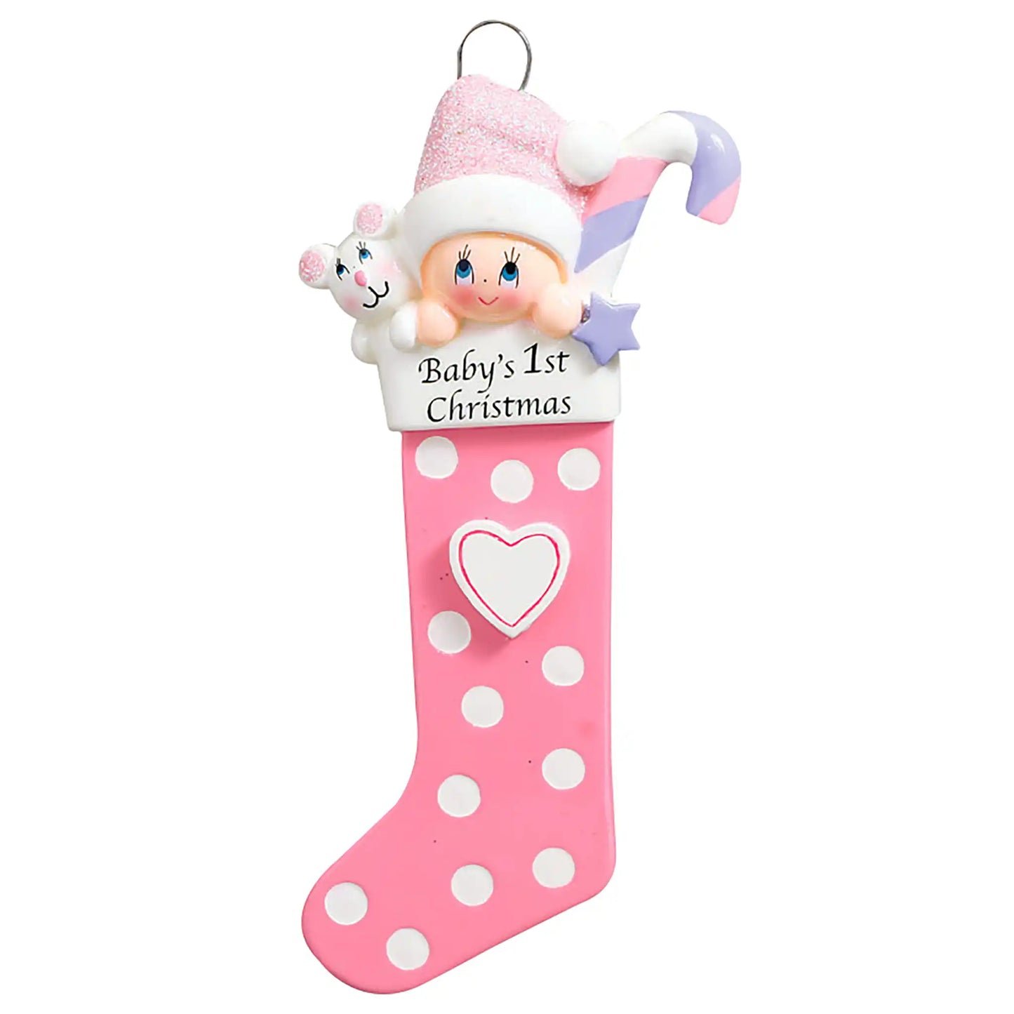 Pink Baby's 1st Christmas Stocking Christmas Ornament