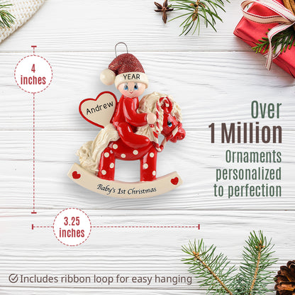 Baby Rocking Horse - Red Christmas Ornament