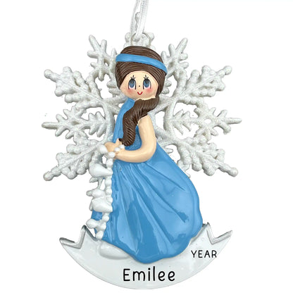 Snow Princess Girl Christmas Ornament