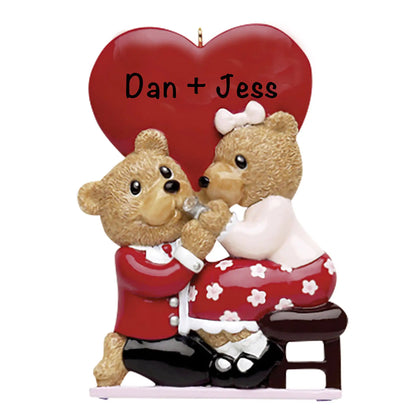 Engagement Bears Christmas Ornament