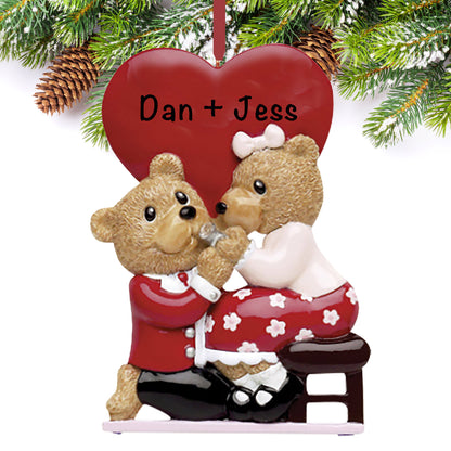 Engagement Bears Christmas Ornament