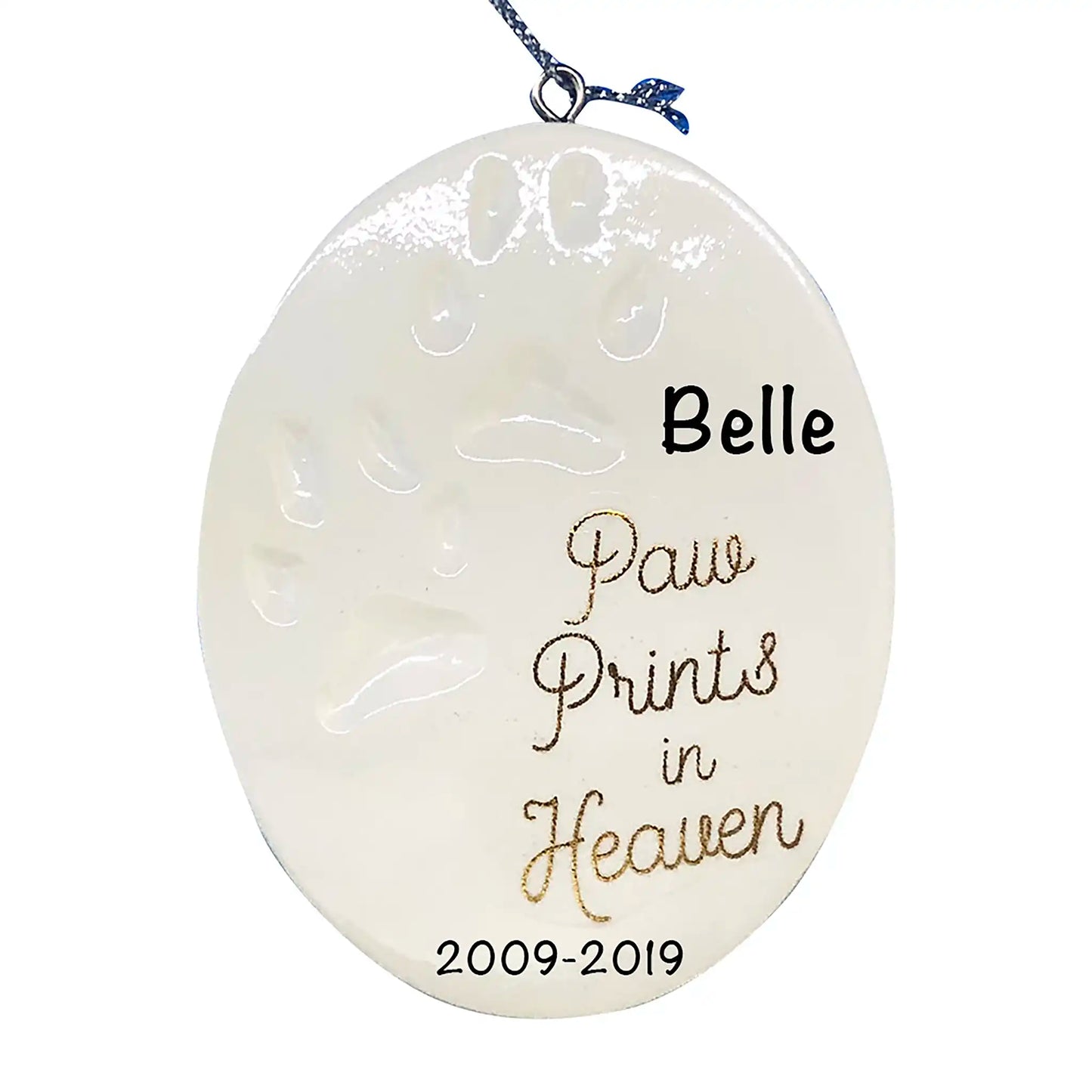 Pet Memorial Paw Prints Christmas Ornament