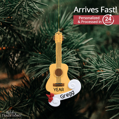 Acoustic Guitar Christmas Ornament