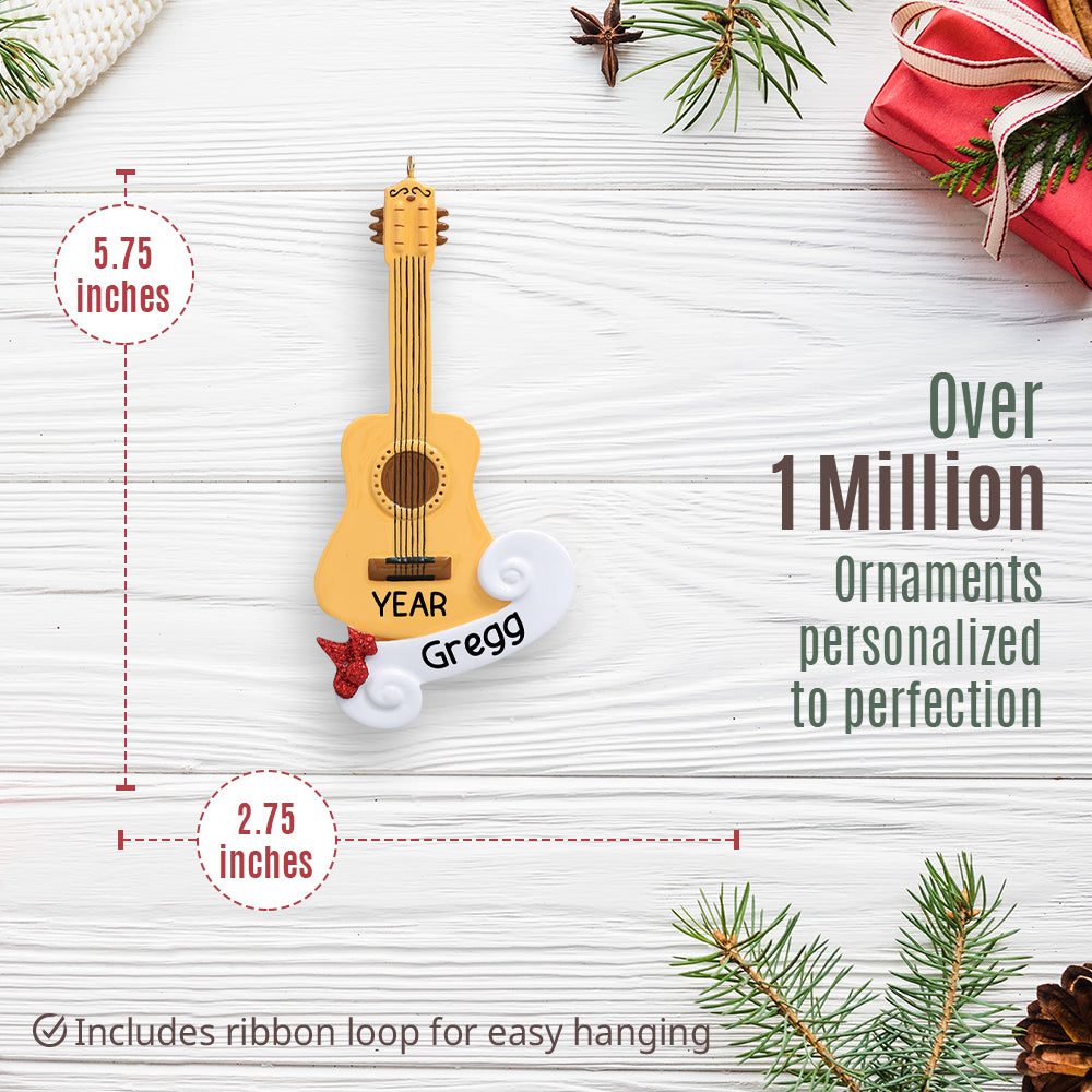 Acoustic Guitar Christmas Ornament