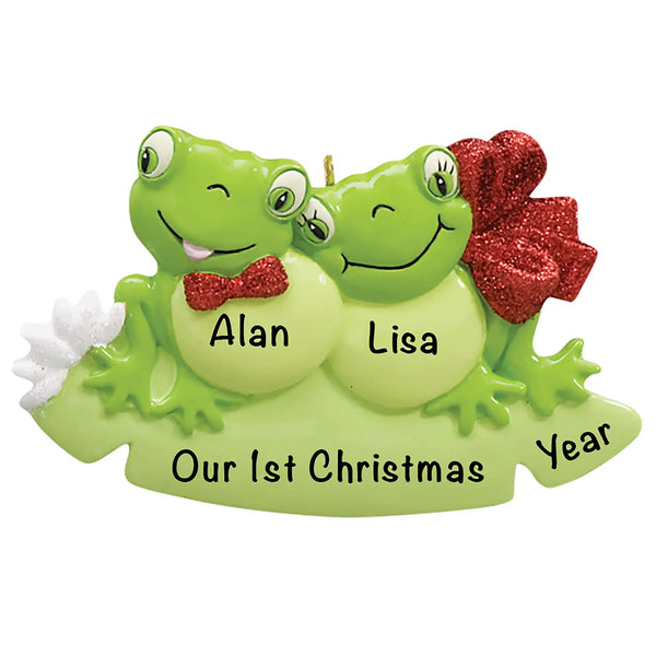 Frog Couple Personalized Ornament