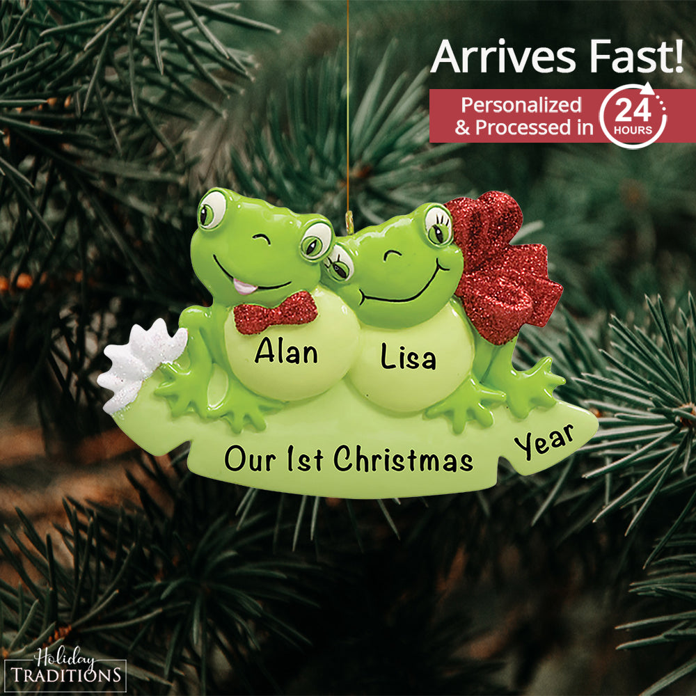 Frog Couple Christmas Ornament