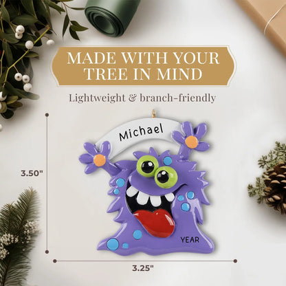 Purple Monster Personalized Ornament