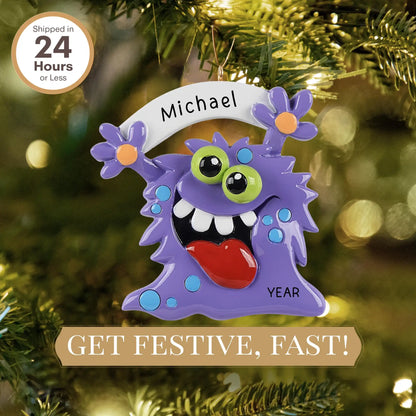 Purple Monster Personalized Ornament