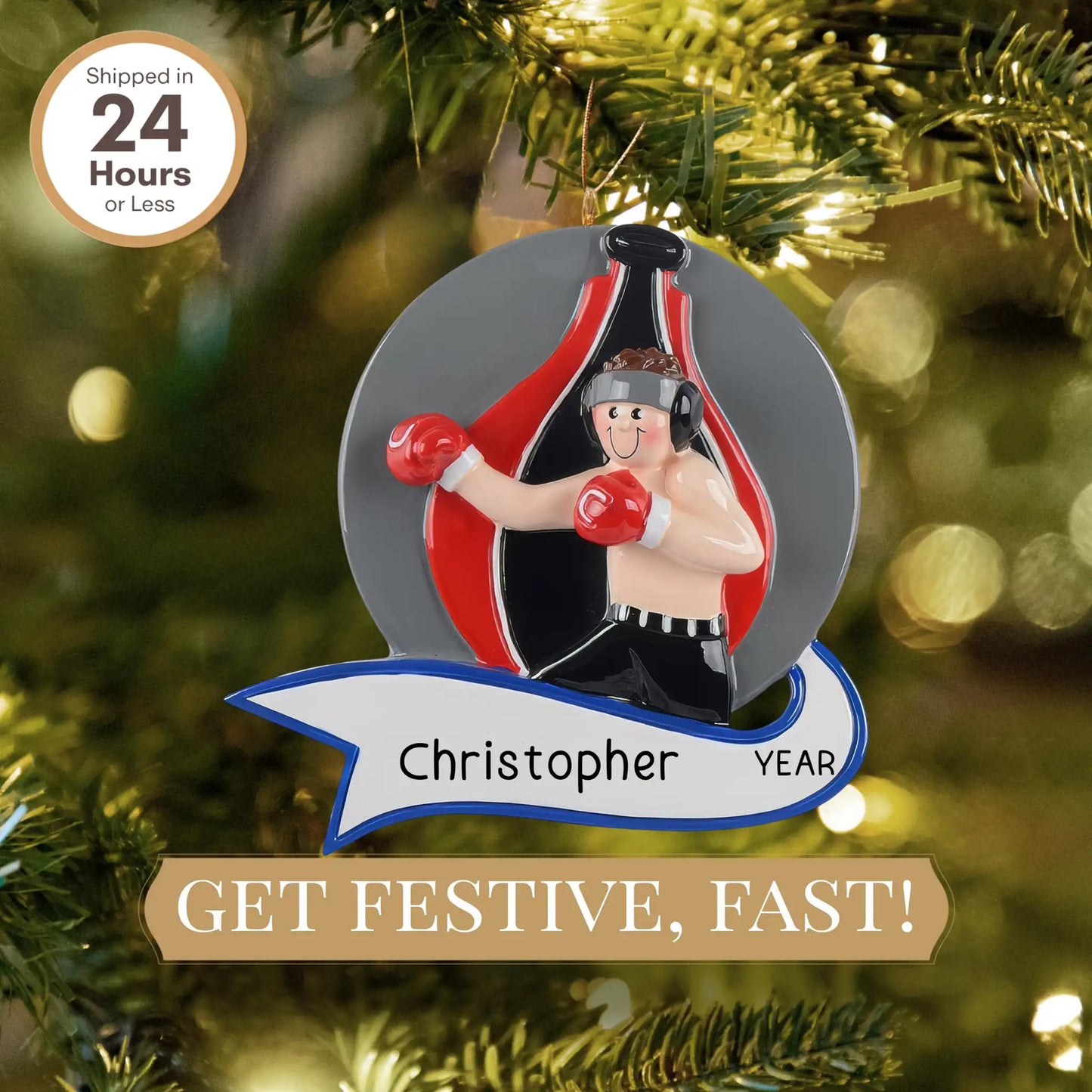 Adorno personalizado de boxeador