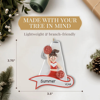 Cheerleader Red Megaphone Christmas Ornament