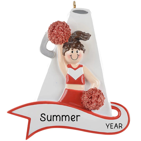 Cheerleader Red Megaphone Christmas Ornament