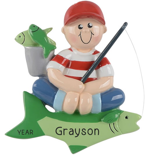 Fishing Boy Christmas Ornament