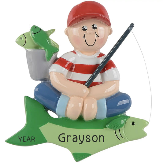 Fishing Boy Christmas Ornament