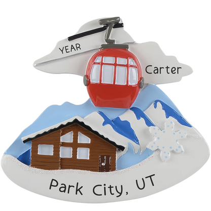 Ski Lift Gondola Lodge Christmas Ornament