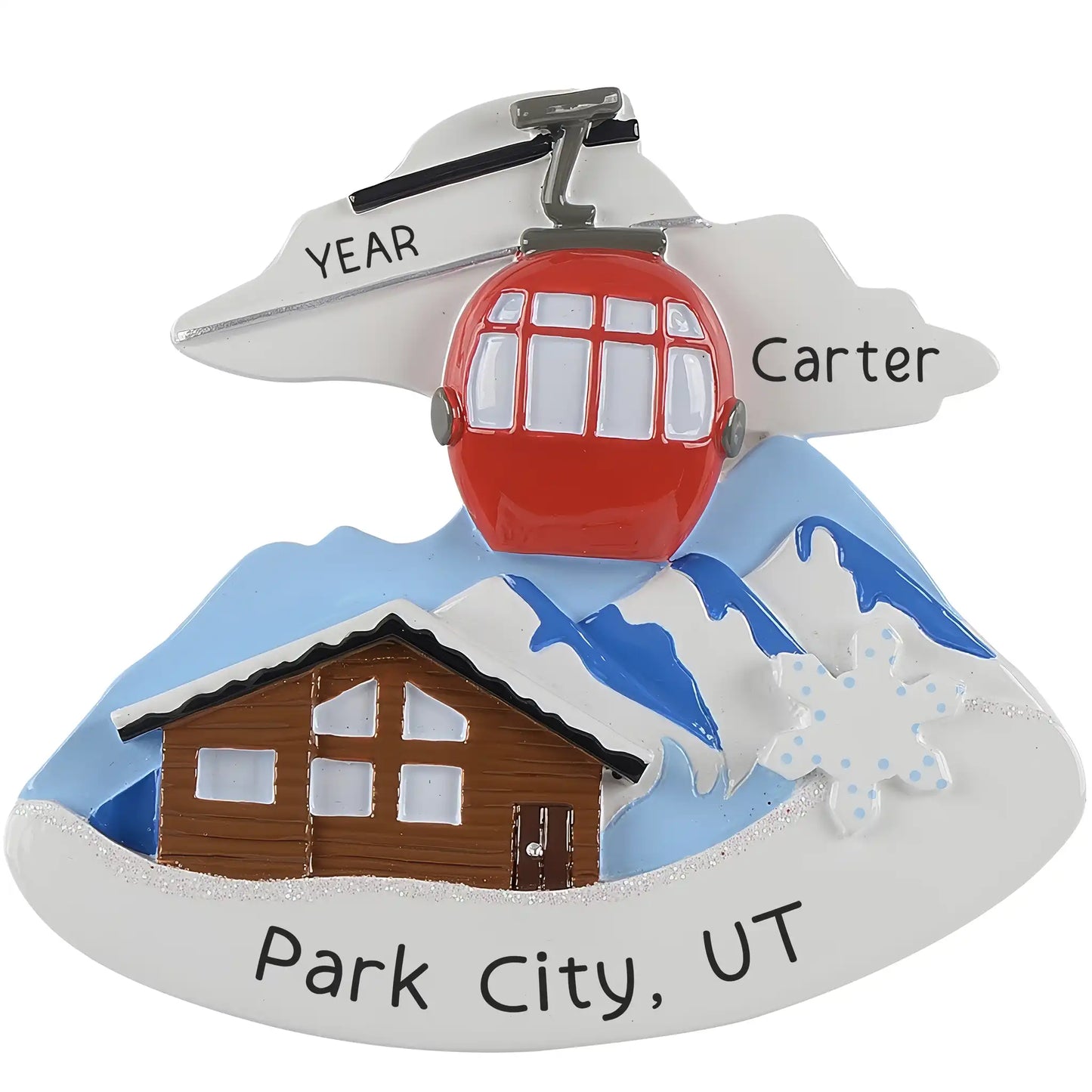 Ski Lift Gondola Lodge Christmas Ornament