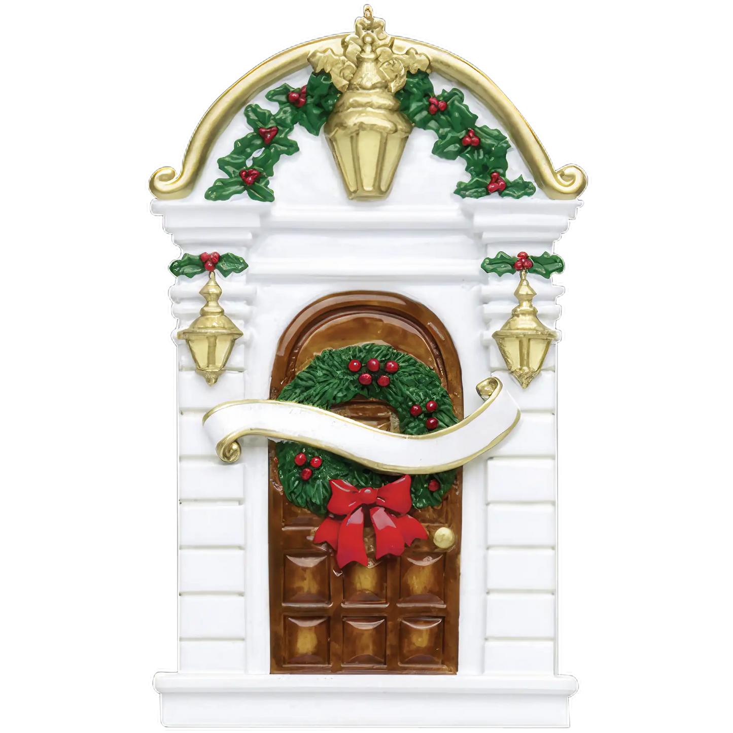 Brown House Door Christmas Ornament