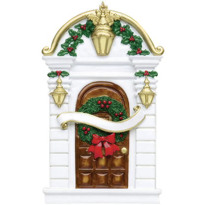 Brown House Door Christmas Ornament