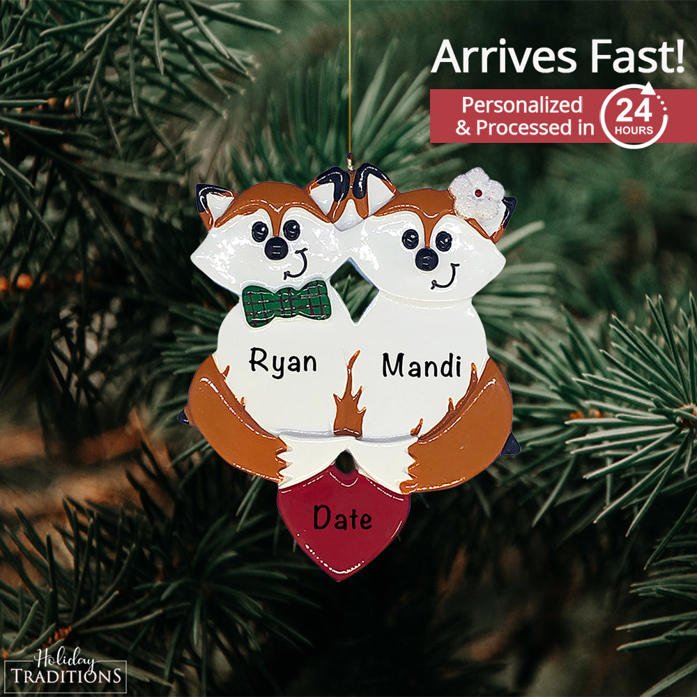 Fox Couple Christmas Ornament