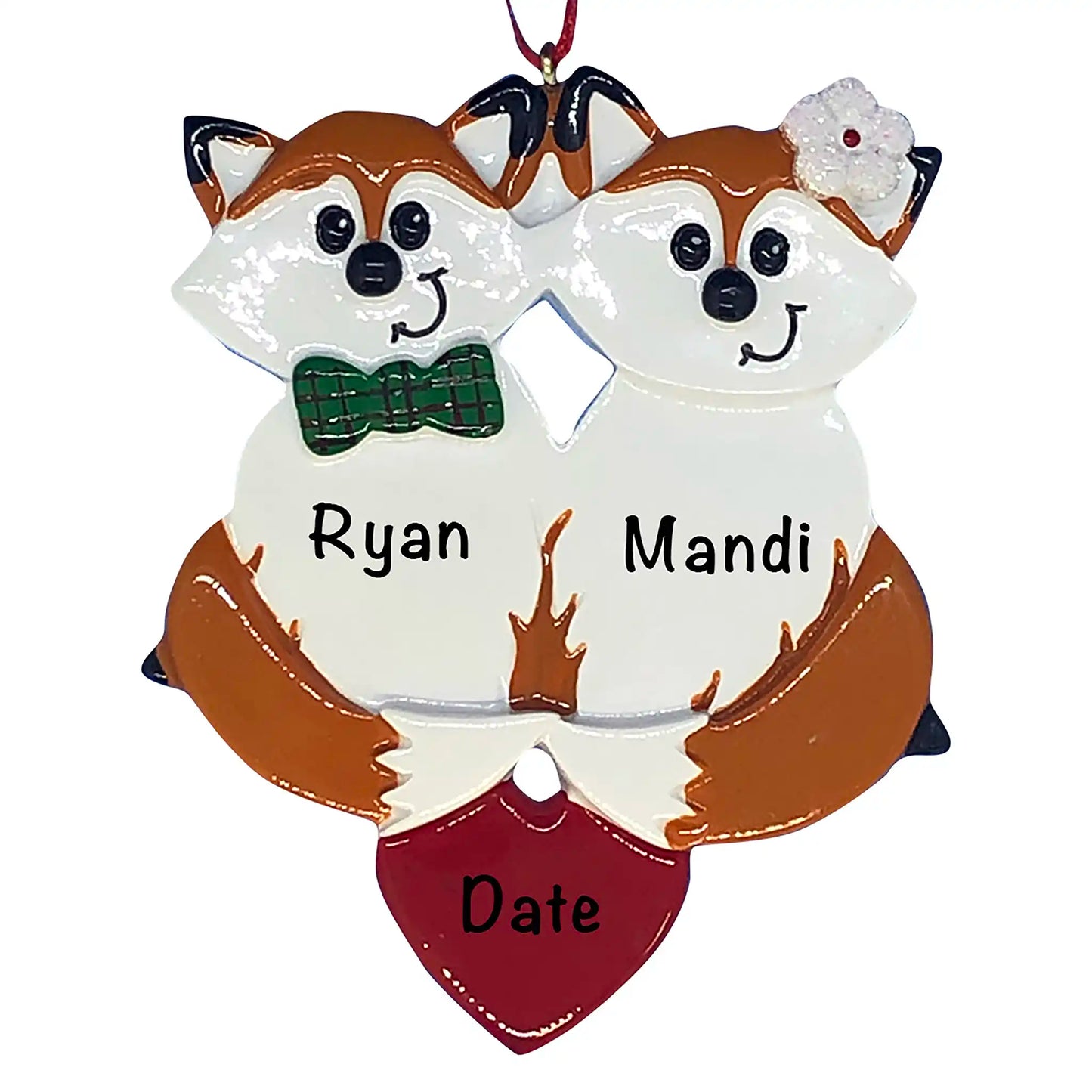 Fox Couple Christmas Ornament