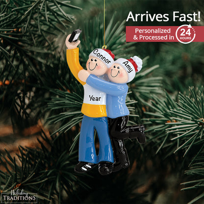 Selfie Couple Christmas Ornament