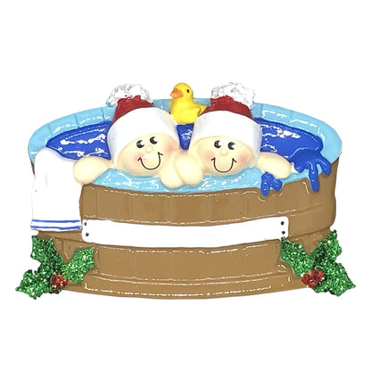 Hot Tub Heaven Couple Christmas Ornament