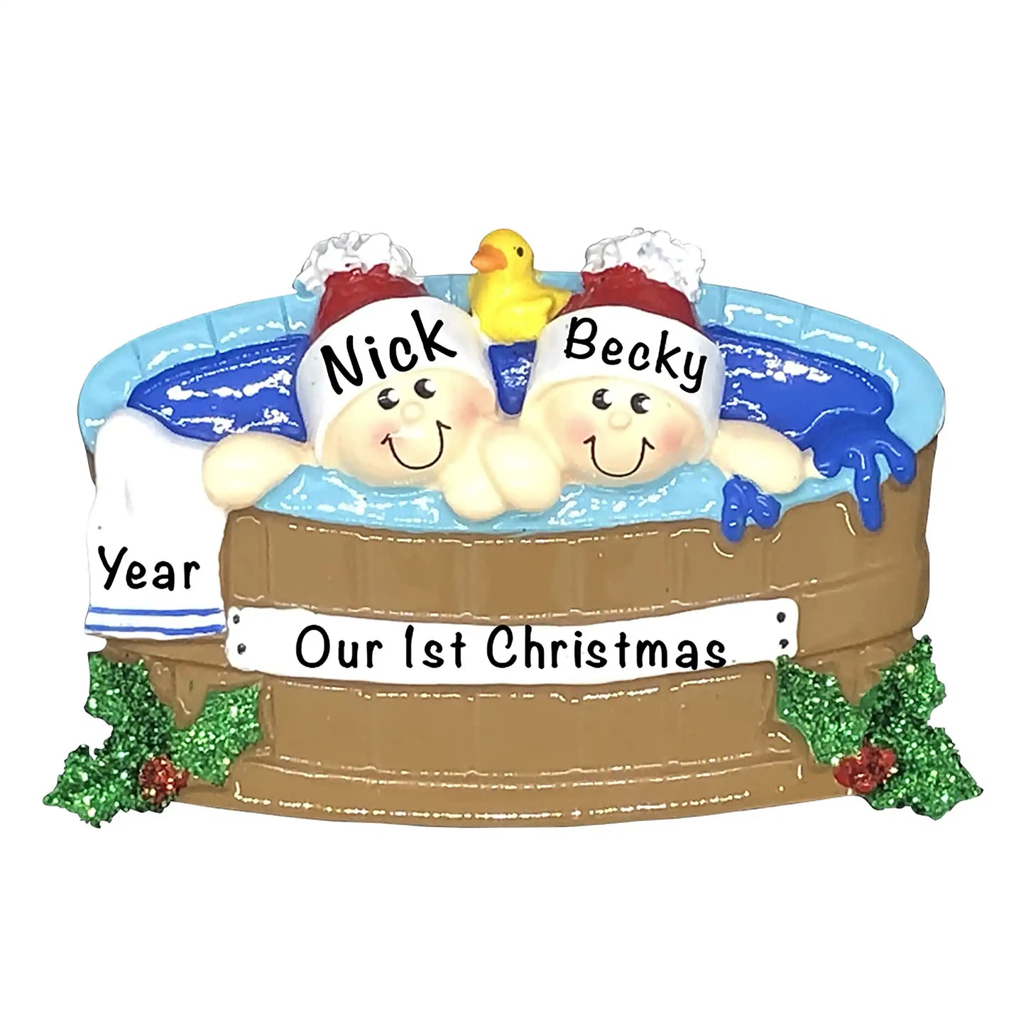 Hot Tub Heaven Couple Christmas Ornament