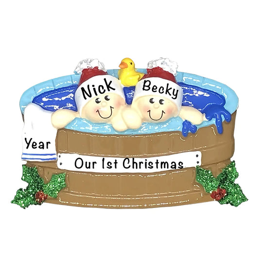 Hot Tub Heaven Couple Christmas Ornament