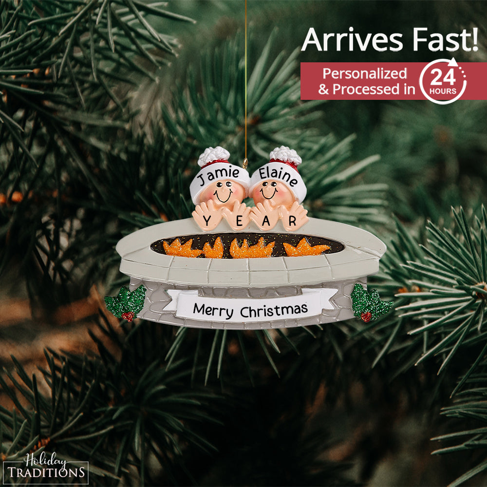 Fire Pit Couple Christmas Ornament